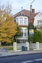 Jugendstilhaus aus der deutschen Kaiserzeit in der nordschleswigschen Stadt S�nderborg, die bis 1920 deutsch war und Sonderburg hie�. Aufnahme: 31. Oktober 2025.