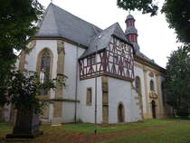 Mnsterappel, sptgotische evangelische Klosterkirche, erbaut 1492, sptbarockes Langhaus erbaut 1730 (27.07.2025)