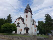 Badenhard, evangelische Kirche, erbaut von 1908 bis 1909 im Jugendstil (28.07.2025)