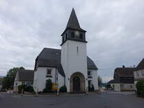 Kempfeld, evangelische Kirche, Jugendstil-Saalbau mit Westturm, erbaut 1912, Architekt August Senz (29.07.2025)