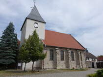Drackenstedt, evangelische St. Nicolai Kirche, erbaut im 13. Jahrhundert, Kirchenschiff erbaut 1750 (09.08.2025)