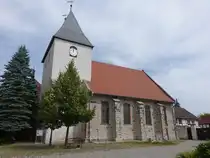 Drackenstedt, evangelische St. Nicolai Kirche, erbaut im 13. Jahrhundert, Kirchenschiff erbaut 1750 (09.08.2025)
