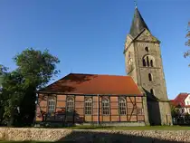 Mieste, evangelische Kirche, erbaut 1810, Kirchturm erbaut 1884 (11.08.2025)