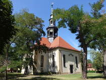 Niegripp, evangelische Kreuzkirche, erbaut 1732 durch Friedrich August Fiedler (11.08.2025)