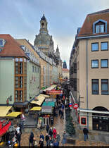 Mnzgasse in Dresden zur Adventszeit, mit der Frauenkirche im Blick.
Aufnahmeort ist die Brhlsche Terrasse.

🕓 22.12.2024 | 14:24 Uhr