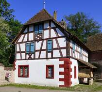 Ungersheim, ECO-Museum, mittelalterliches Wohnhaus eines Bauerngutes aus dem Elsa, Mai 2025