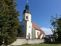 Zabeltitz, sp�tgotische evangelische St. Georgen Kirche, erbaut 1580 (06.09.2025)