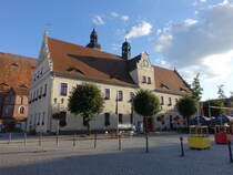 Herzberg, Rathaus am Markt, zweigeschossiger Massivbau mit Satteldach, erbaut von 1616 bis 1617 (07.09.2025)