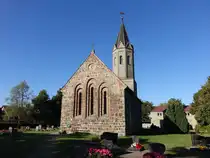 Dubro, evangelische Kirche, erbaut im 13. Jahrhundert, 1876 nach Brand erneuert (08.09.2025)