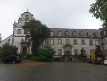 Ringelheim, ehemalige St. Abdon und Sennen Kirche, erbaut ab dem 10. Jahrhundert, sp�tgotischer Chor erbaut von 1485 bis 1504, barocke Schaufassade von 1730 (11.09.2025)