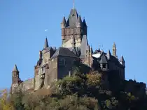 Cochem, Reichsburg, erbaut im 12. Jahrhundert, Wiederaufbau von 1868 bis 1877 (07.11.2025)