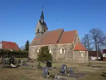 Hohenwerbig, evangelische Kirche, Feldsteinkirche erbaut im 13. Jahrhundert (10.03.2026)