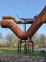 �berreste l�ngs vergangener Zeiten sind diese Rohrleitungen der Henrichsh�tte in Hattingen, so gesehen Anfang M�rz 2026.