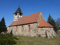 Wergzahna, evangelische Kirche, Saalbau mit Apsis, erbaut im 12. Jahrhundert (11.03.2026)