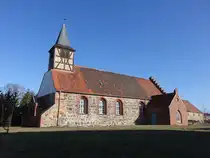 Dobbrikow, evangelische Kirche, Feldsteinkirche erbaut von 1184 bis 1194 (12.03.2026)