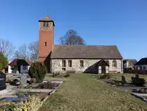 Zauchwitz, evangelische Dorfkirche, erbaut 1459 (12.03.2026)
