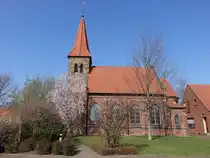 Rabber, evangelische Dreieinigkeitskirche, erbaut von 1896 bis 1897 nach Pl�nen des Hildesheimer Architekten Werner S�chtig (22.03.2026)