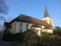Uchte, evangelische Kirche, erbaut von 1820 bis 1821, Kirchturm von 1841  (23.03.2026)