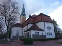 Soltau, evangelische St. Johannis Kirche, sp�tbarocke Saalkirche von 1755 Kirchturm erbaut von 1849 bis 1850 (24.03.2026)