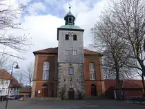 Walsrode, evangelische Stadtkirche St. Johannes der T�ufer, erbaut von 1848 bis 1850 (26.03.2026)