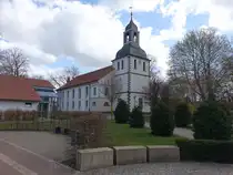 Blender, evangelische Kirche, Kirchturm erbaut 1764, Langhaus erbaut von 1825 bis 1827 nach Pl�nen von Ludwig Hellner (28.03.2026)