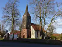 Kirchtimke, evangelische St. Lambertus Kirche, erbaut 1739, Kirchturm von 1884 (27.03.2026)