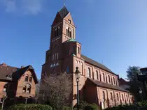 Verden, Pfarrkirche St. Josef, neoromanische Backsteinkirche von 1894 (27.03.2026)