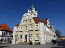 Verden, Rathaus am Markt, erbaut im 18. Jahrhundert, Turm erbaut von 1903 bis 1905 (27.03.2026)
