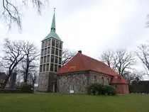 Bargstedt, evangelische St. Primus Kirche, erbaut 1801, Kirchturm erbaut 1959 (28.03.2026)