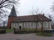 Selsingen, evangelische St. Lamberti Kirche, Feldsteinkirche von 1725 (28.03.2026)