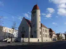 Cottbus, evangelische Lutherkirche, erbaut von 1911 bis 1912 nach Pl�nen des Berliner Architekten Robert Leibnitz (03.04.2026)