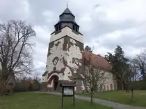 Hornow, evangelische St. Martin Kirche, erbaut im 12. Jahrhundert (03.04.2026)