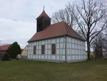 Klein Muckrow, evangelische Fachwerkkirche, erbaut 1777 (04.04.2026)