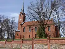 Wellmitz, evangelische Kirche, Backsteinkirche von 1854 (04.04.2026)