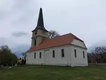 Gro� Rietz, evangelische Kirche, erbaut 1704, Westturm von 1791 (05.04.2026)