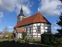 Schlepzig, evangelische Kirche, Fachwerkkirche von 1782 (06.04.2026)