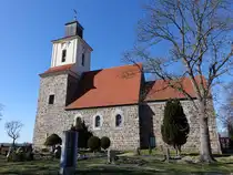 Kerkow, evangelische Kirche, Feldsteinkirche aus dem 13. Jahrhundert (09.04.2026)