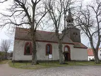 Mescherin, evangelische Kirche, Saalkirche erbaut 1734 (10.04.2026)