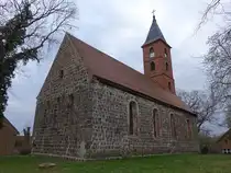 Wallmow, evangelische Kirche, erbaut im 13. Jahrhundert, Turmaufsatz erbaut von 1841 bis 1843 (10.04.2026)