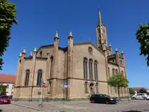 F�rstenberg/Havel, evangelische Stadtkirche, erbaut 1845 vom mecklenburg-strelitzschen Hofbaumeister Friedrich Wilhelm Buttel im neogotischen Stil (27.05.2026)