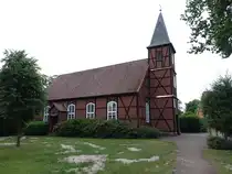 Gistenbeck, evangelische St. Pauli Kirche, Fachwerkkirche erbaut 1879 (21.06.2026)