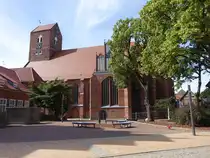 Parchim, evangelische St. Georgen Kirche,  Hallenkirche aus Backsteinen von 1289 (21.06.2026)