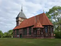 Tripkau, evangelische St. Maria Kirche, Fachwerkkirche von 1757, erweitert 1864 (21.06.2026)