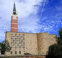 Pforzheim, Blick von S�den auf die evangelische Stadtkirche mit dem Glockenturm, Sept.2026