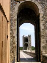 BESAL� (Provincia de Girona), 11.06.2006, Blick von der Carrer del Pont Vell auf die Pont de Besal�