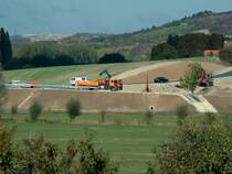 Bau der neuen Stra�e von Laucha nach Dorndorf, Aufnahme vom 17.10.2005