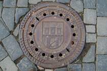 Gullydeckel bei der Prager Burg. 24.10.2006