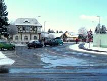 Laucha an der Unstrut - der Bahn�bergang an der Golzener Stra�e - Foto vom 12.02.2009 
