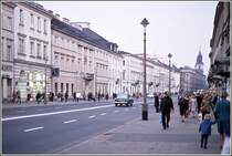 Nowy Swiat in Warschau. Scan eines Dias aus dem Jahr 1974.