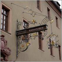 Wirtshausschild der  Ratsstuben  in Wrzburg. 05/2009